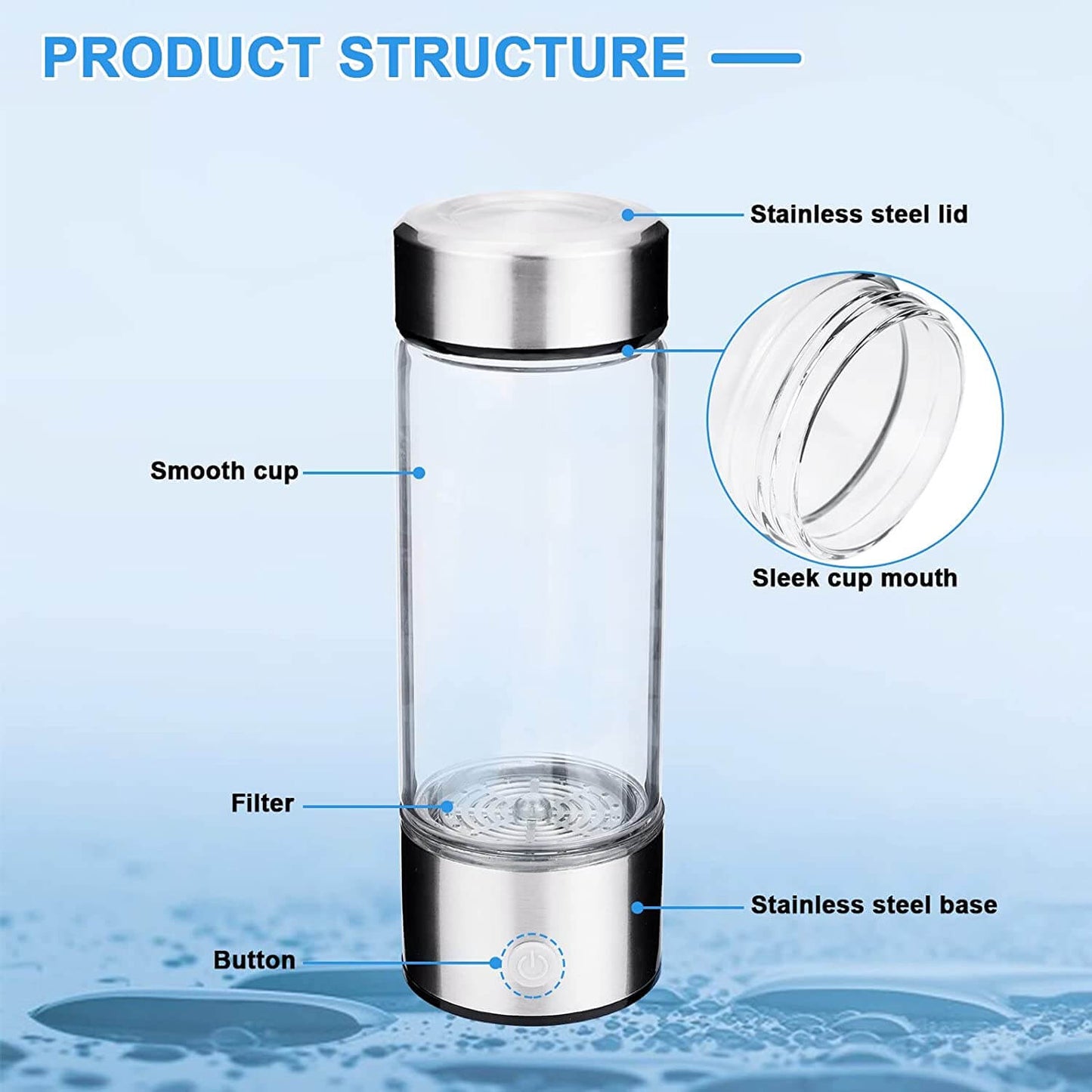 HydraSip™ - Hydrogen Water Bottle